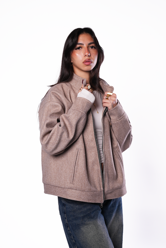 Taupe Wool Jacket Women