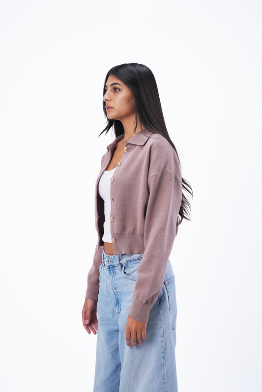 Beige Knit Cardigan