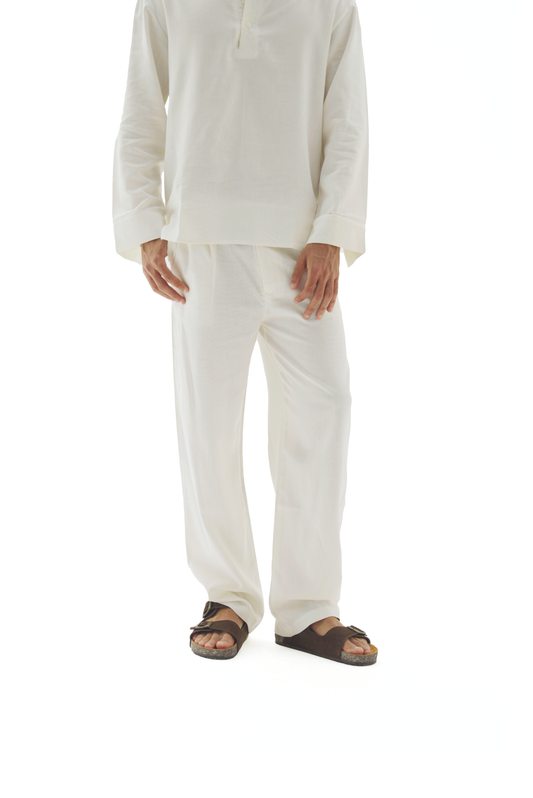 White linen pants