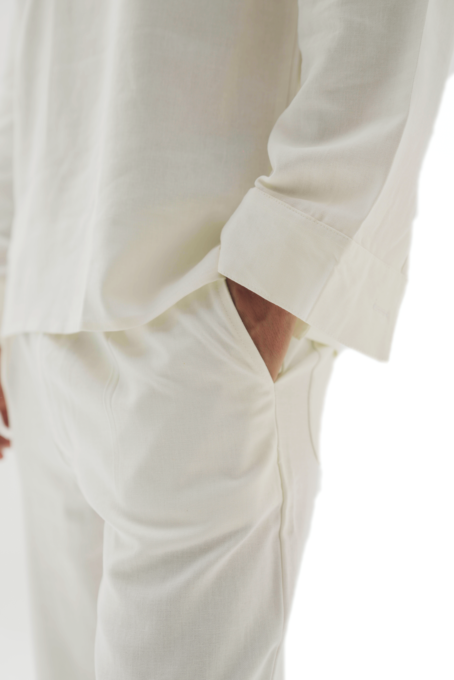 White linen pants
