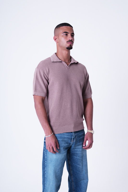 Café knit polo T-shirt