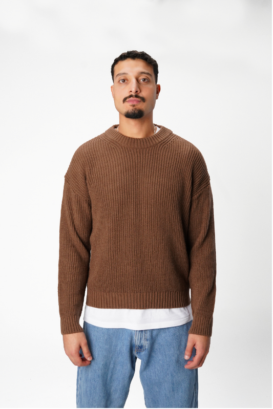 Brown Essential Knitted Sweater