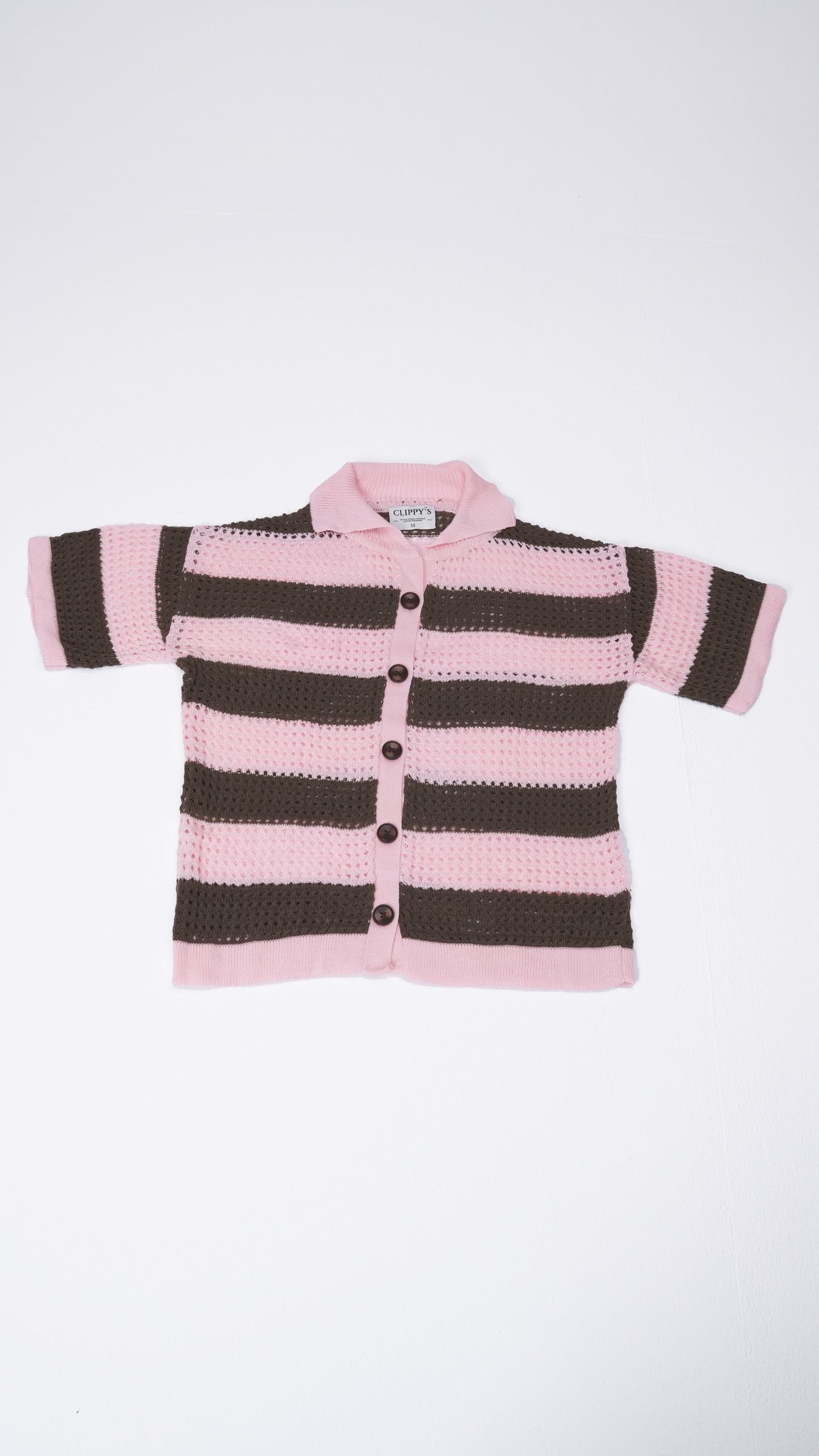 Pink & Brown knit cardigan