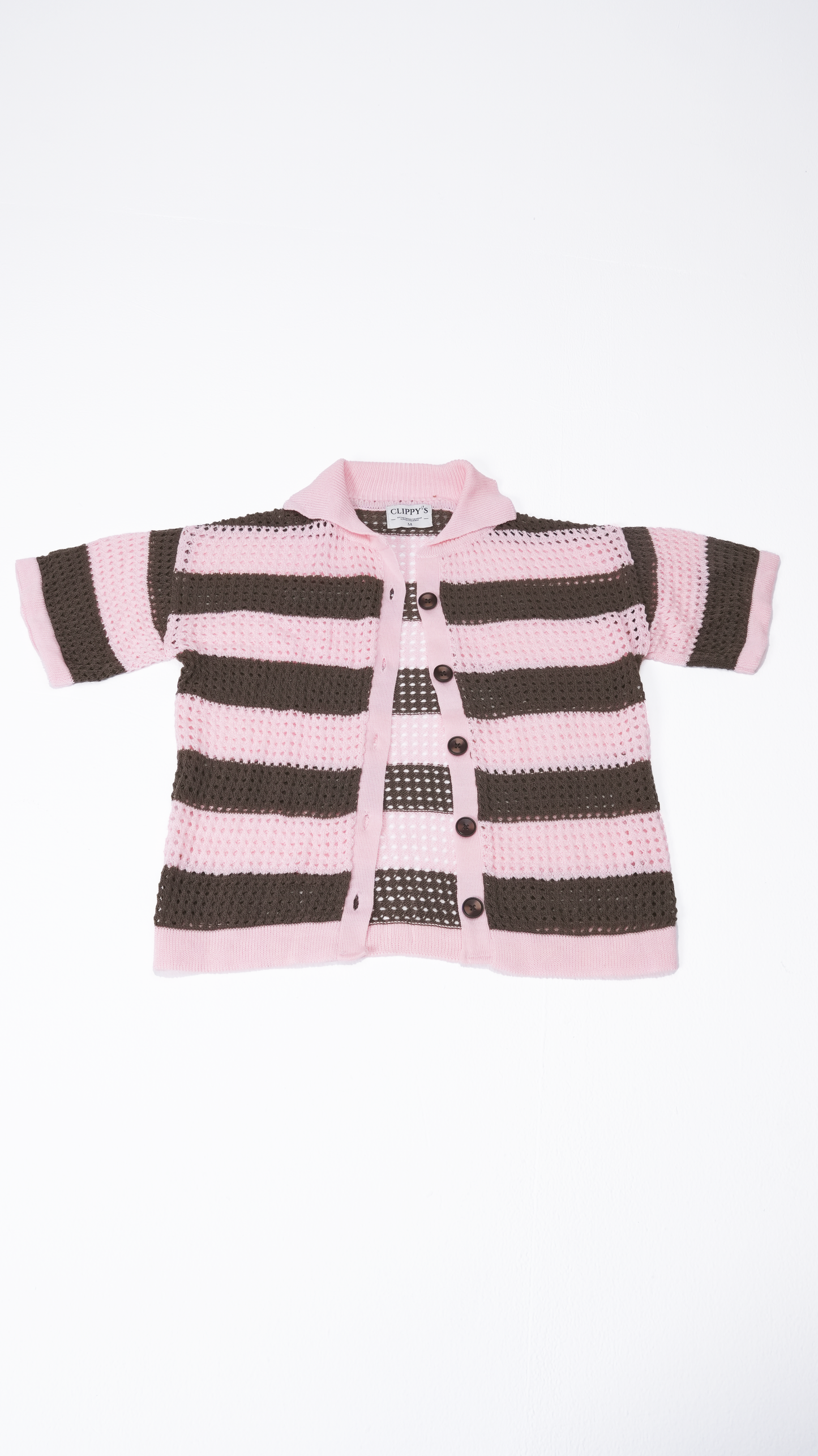 Pink & Brown knit cardigan