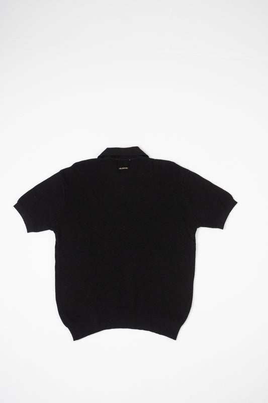 Black knit polo Tshirt