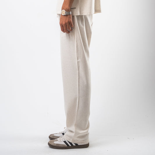 Beige linen pants