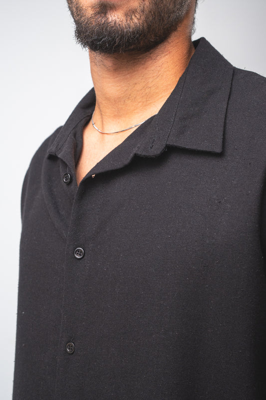 Black linen shirt