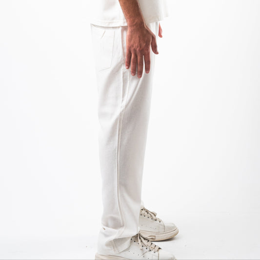 White linen pants