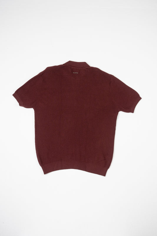 Burgundy knit polo Tshirt