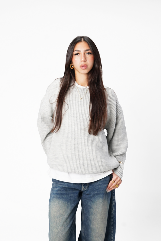 Grey Essential Knitted Sweater