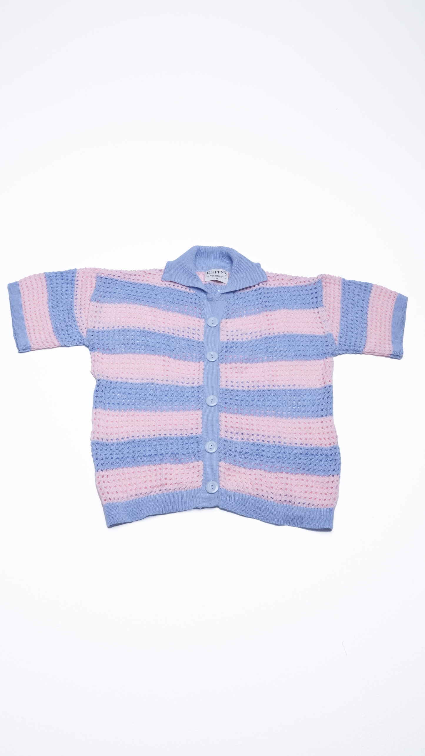 Baby blue & Pink knit cardigan