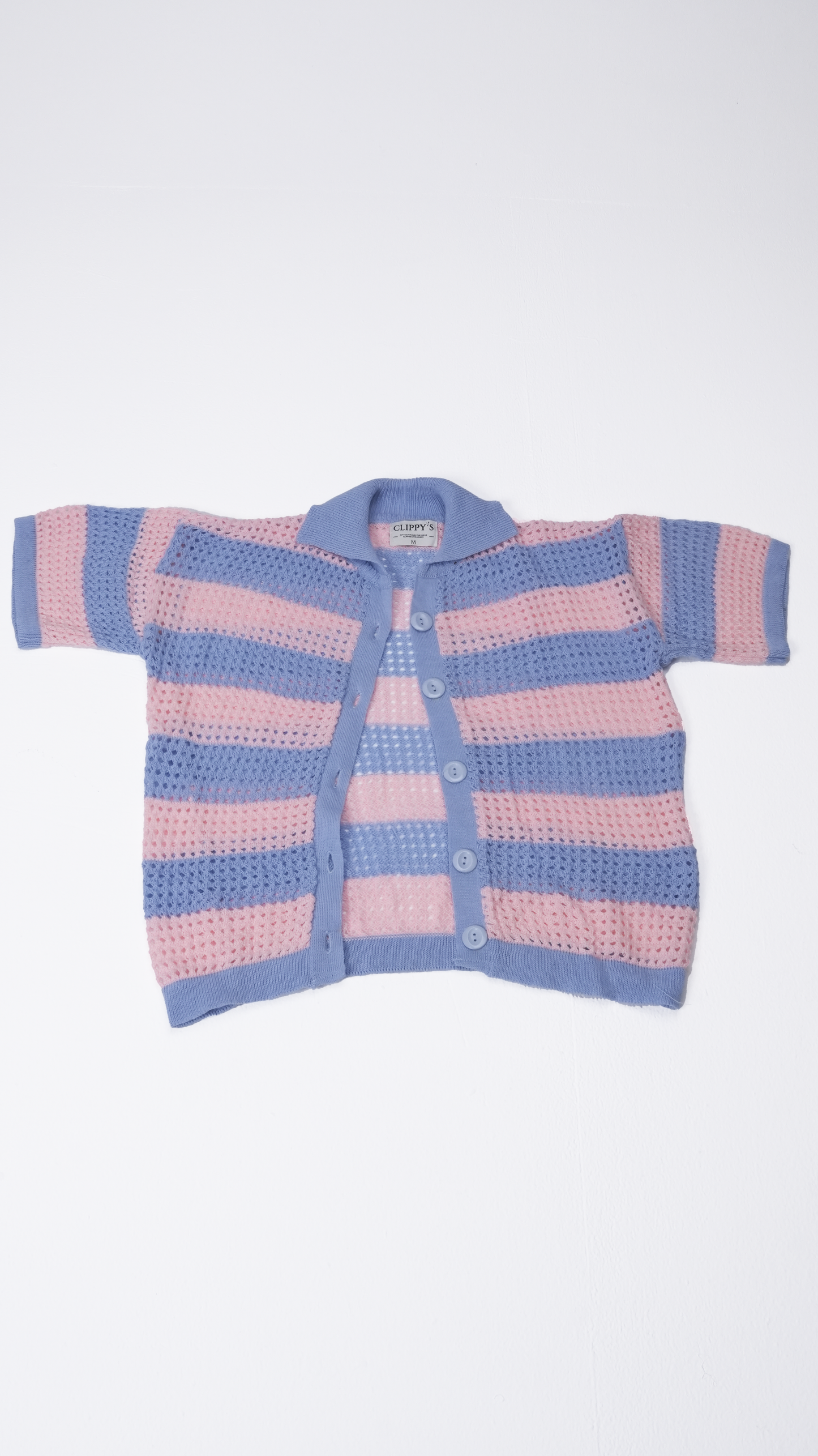Baby blue & Pink knit cardigan