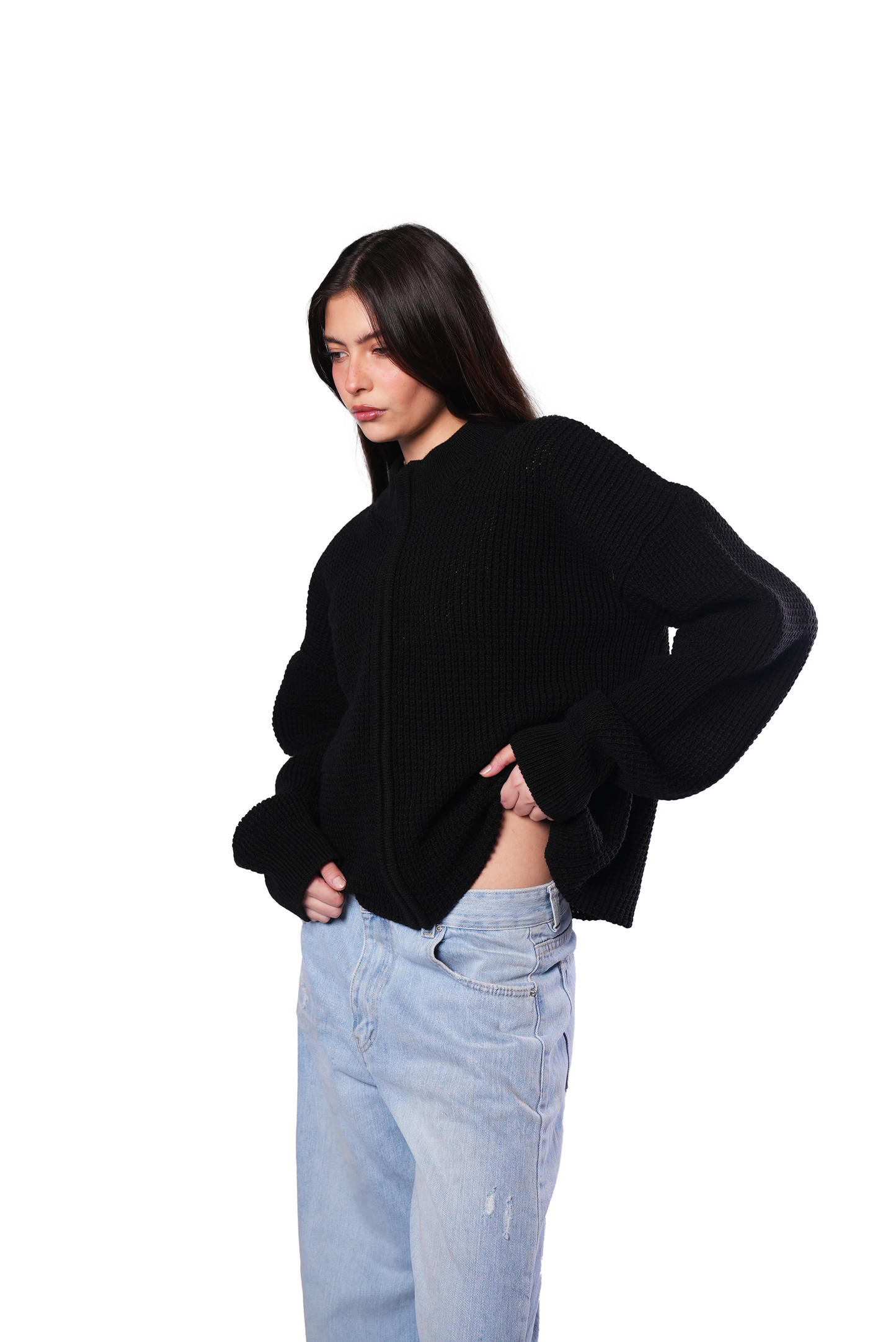 Black Knit Zipper