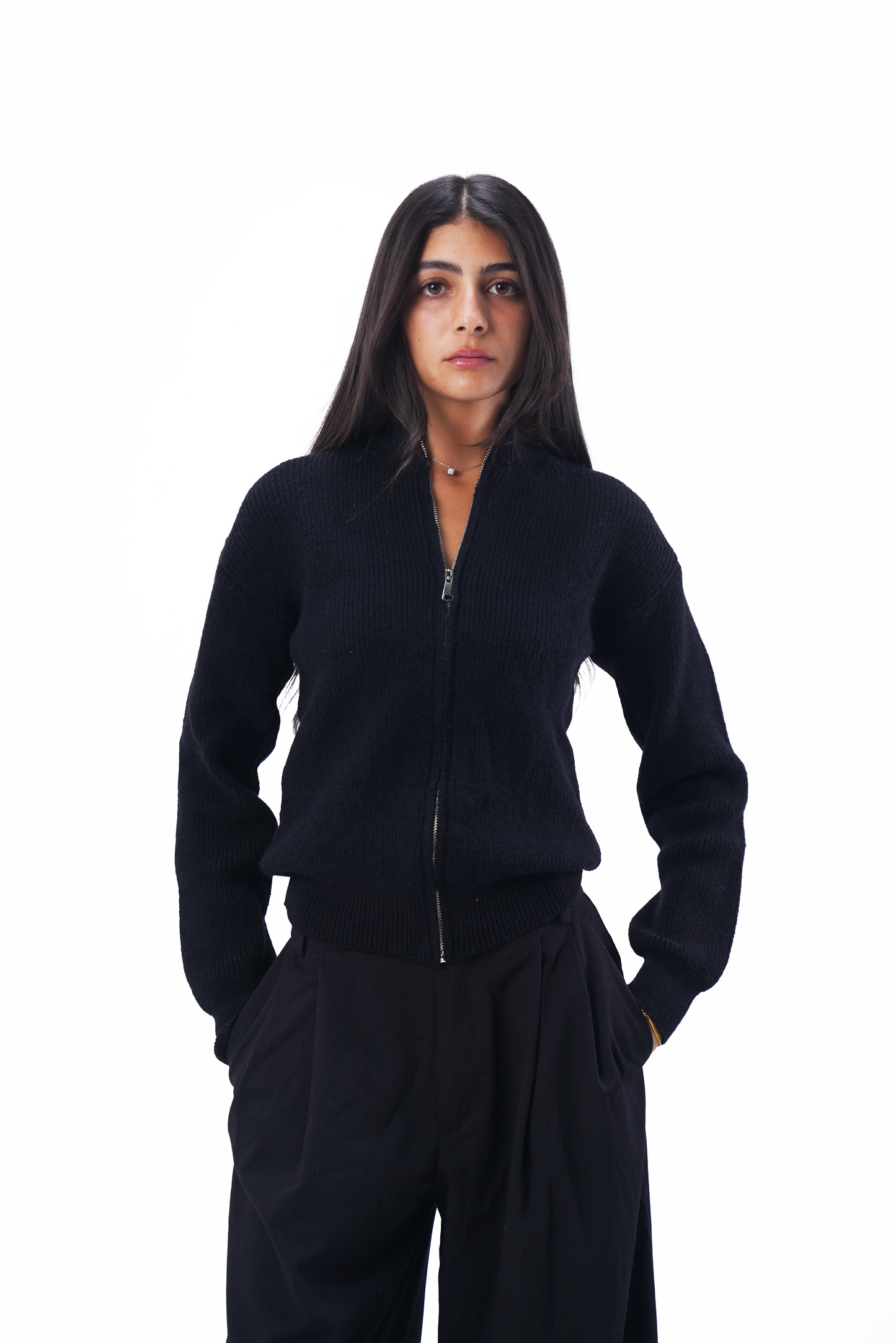 Black Knit Women Jacket