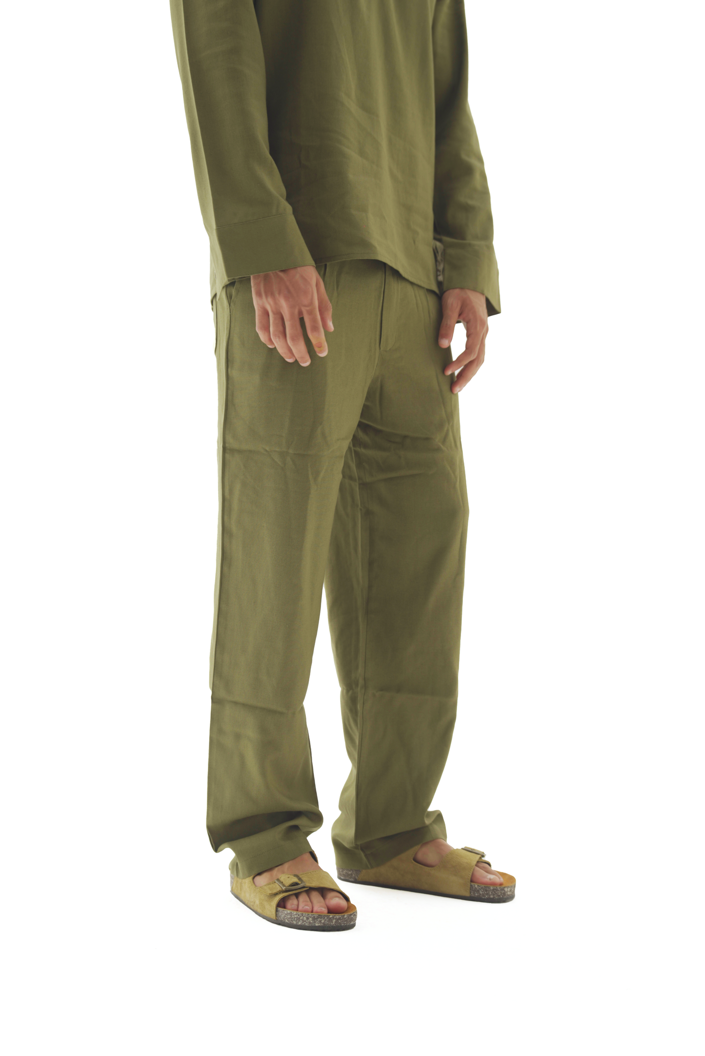 Olive linen pants