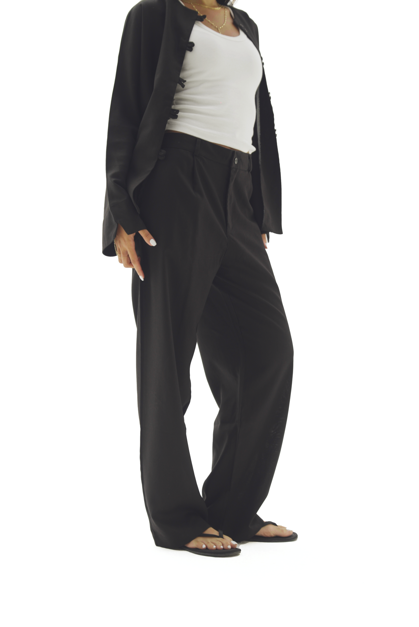 Black linen pants