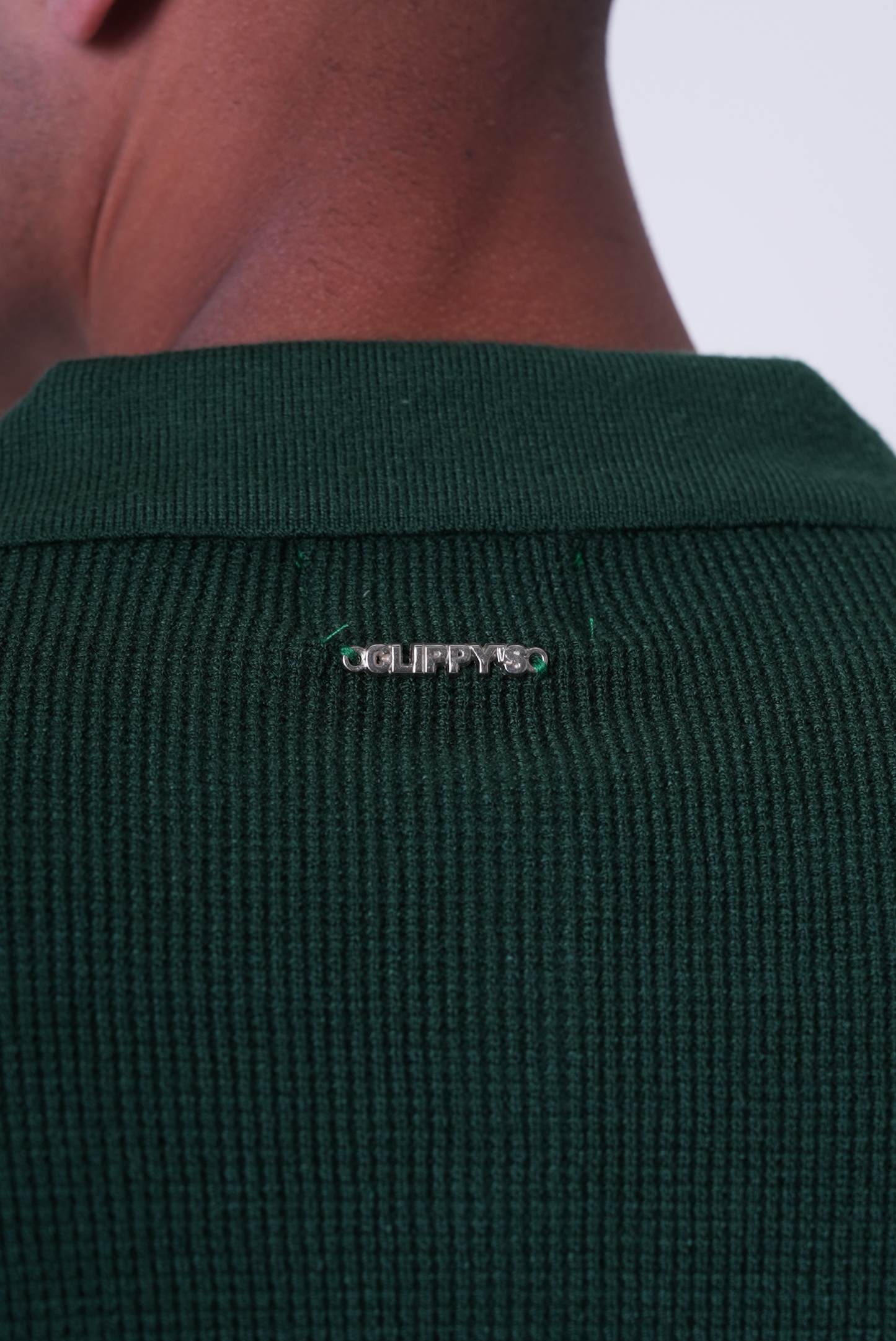 Green knit polo T-shirt