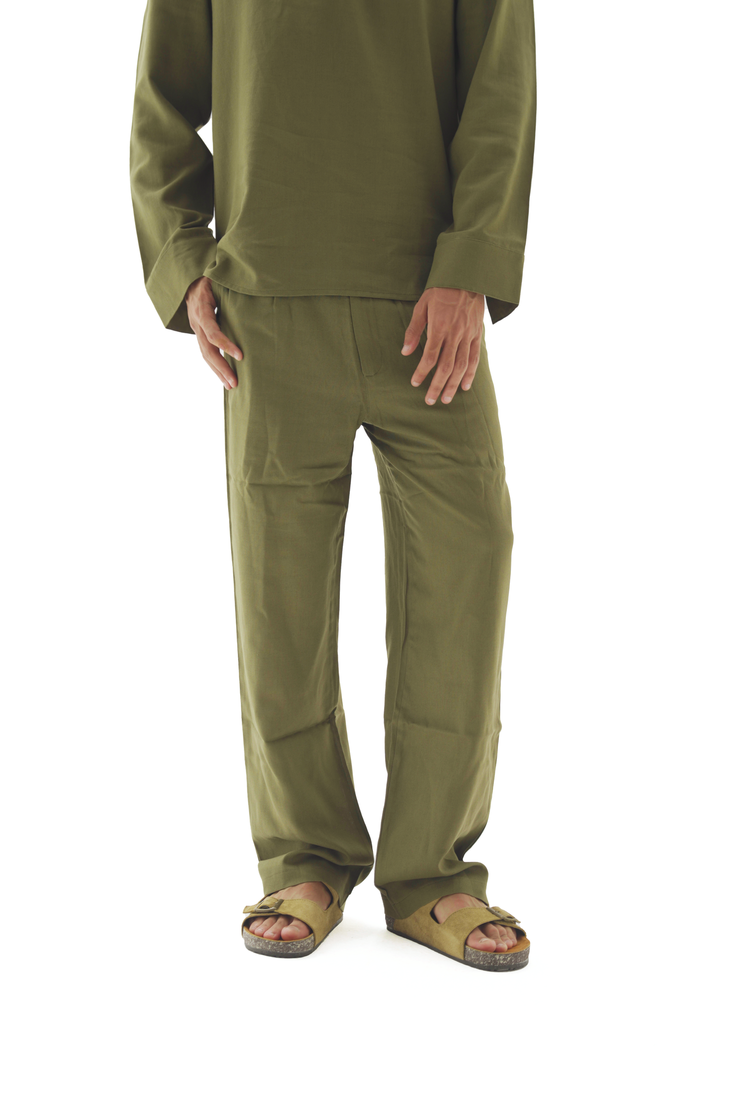 Olive linen pants