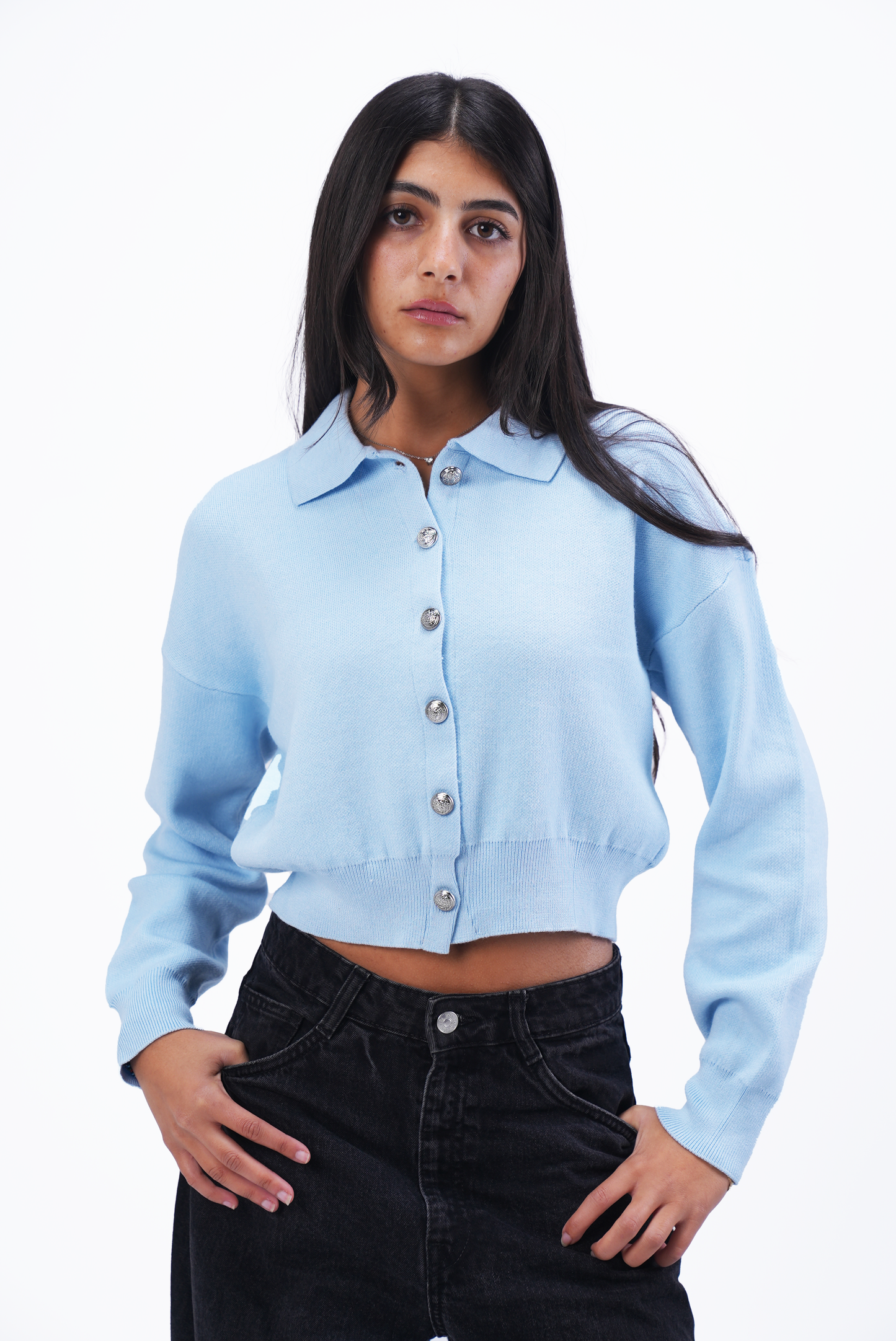 Baby Blue Knit Cardigan