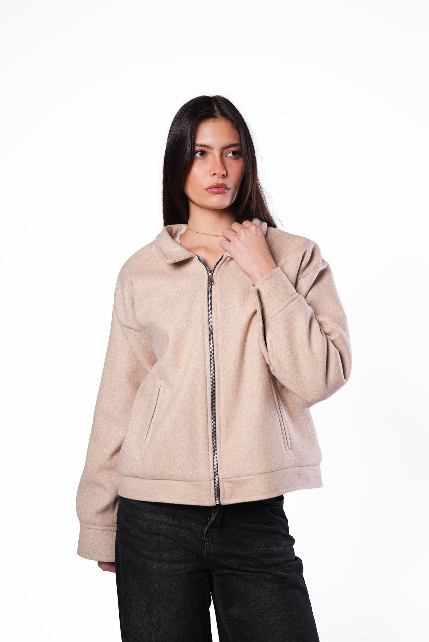 Beige Wool Jacket Women