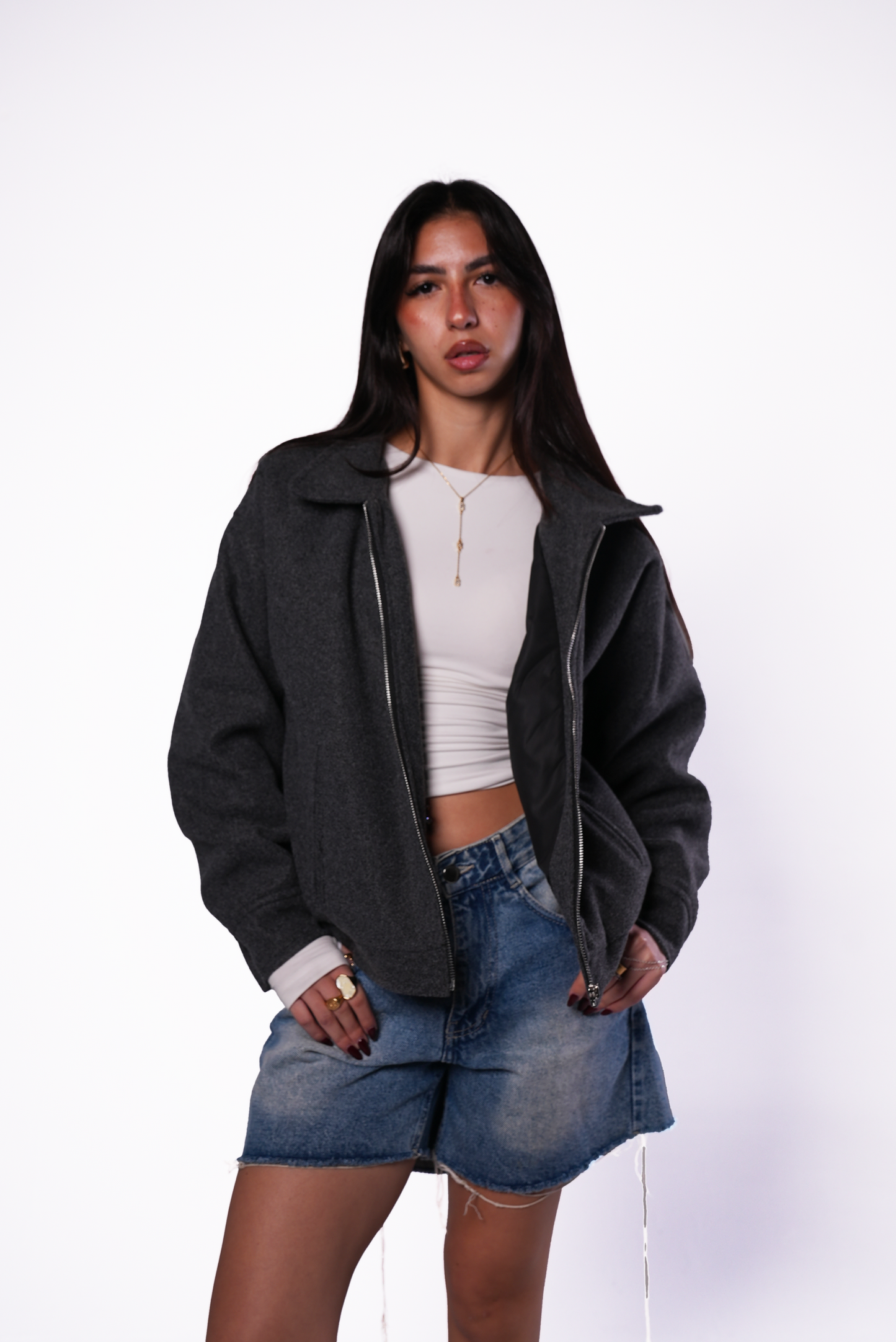 Charcoal Wool Jacket Women