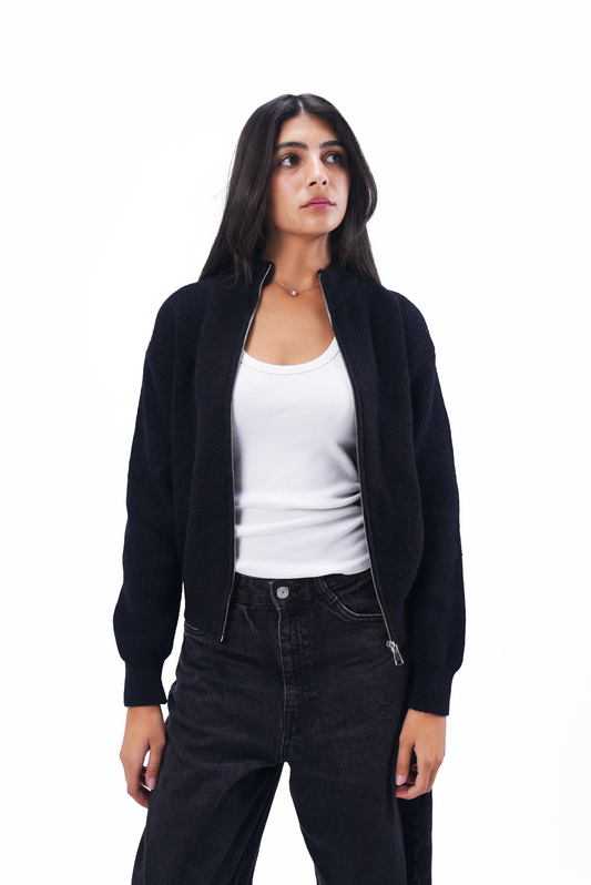 Black Knit Women Jacket