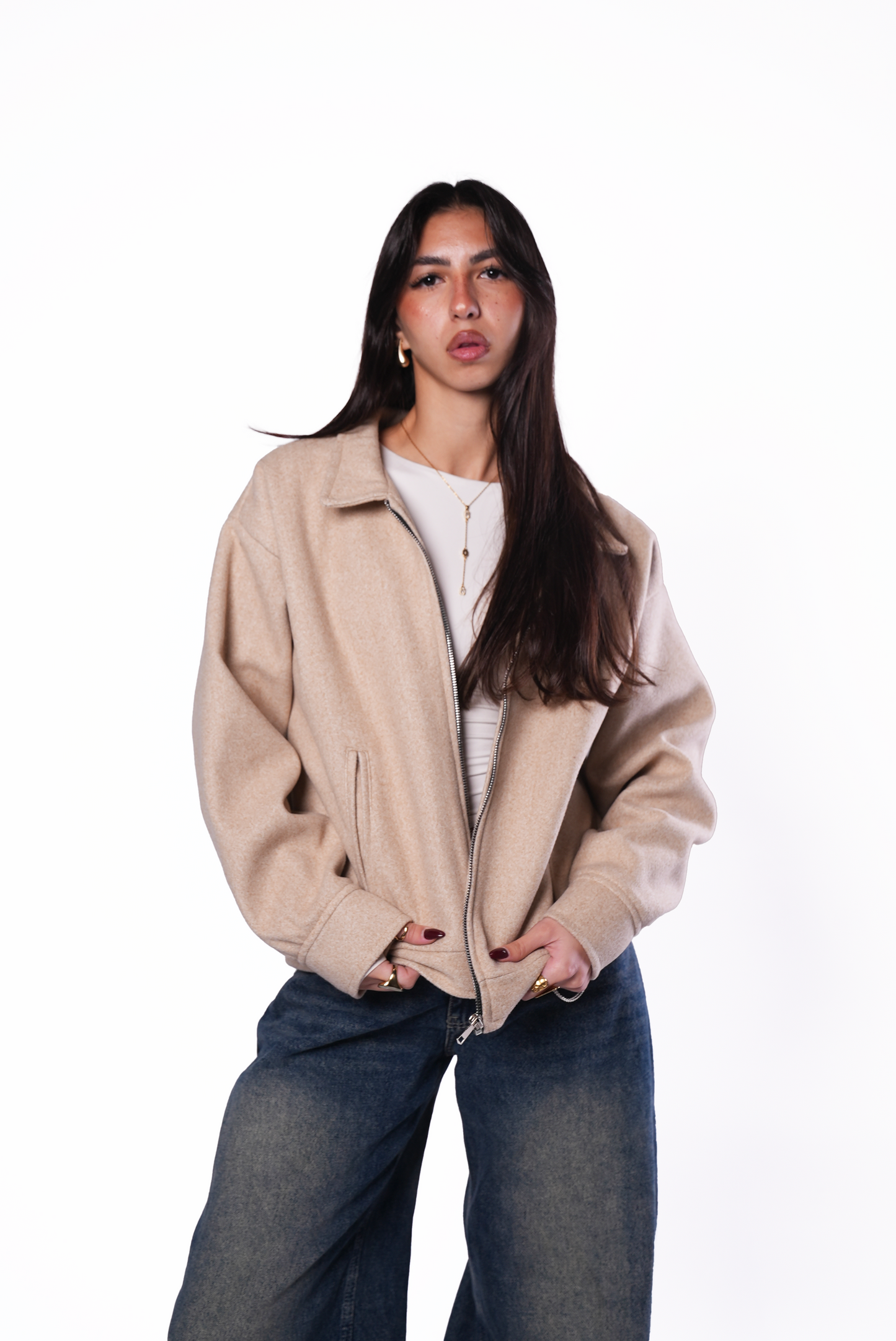 Beige Wool Jacket Women