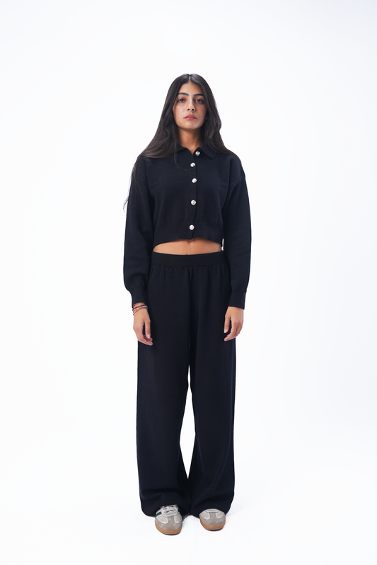 Black Knitted Set