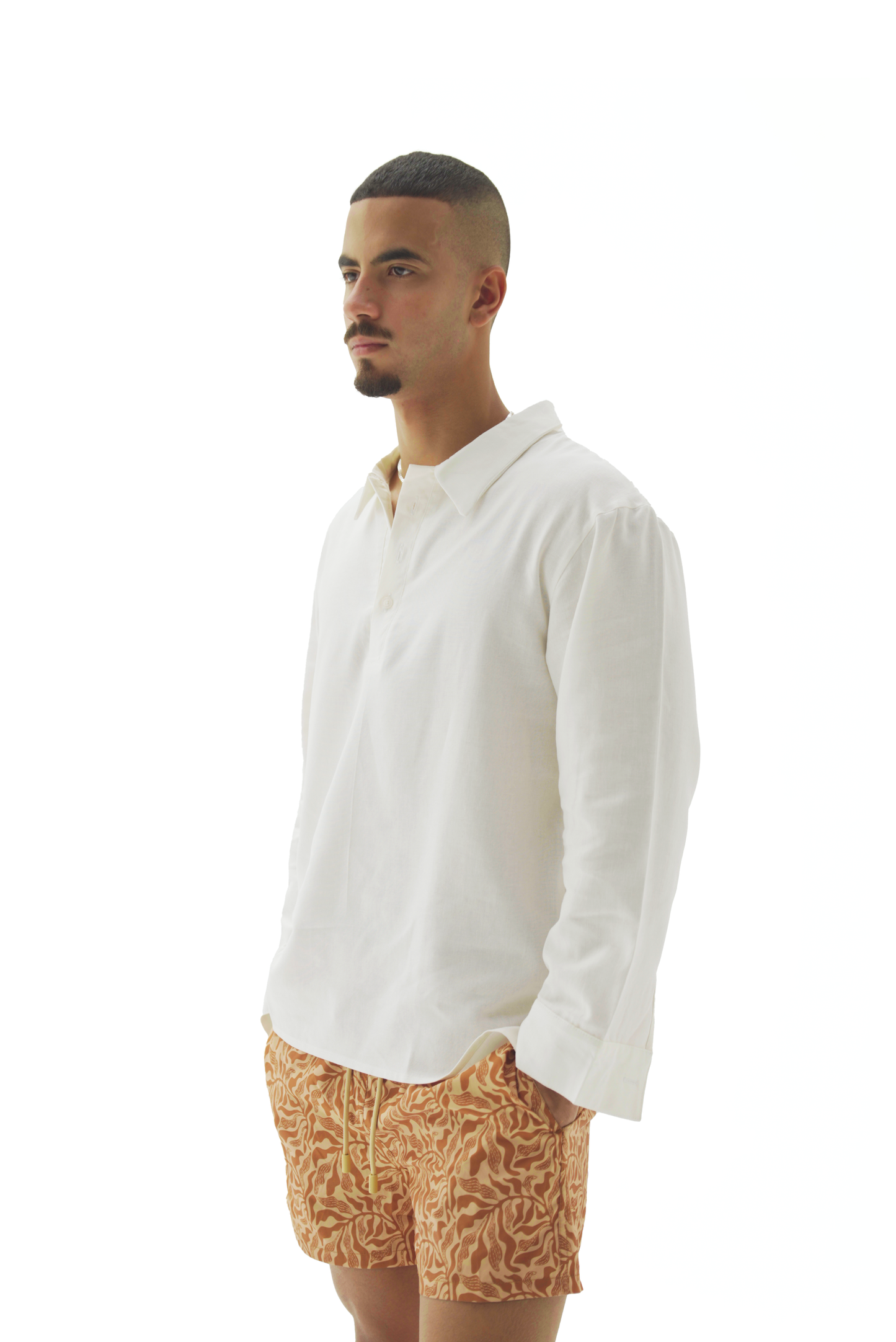 Quarter white linen shirt