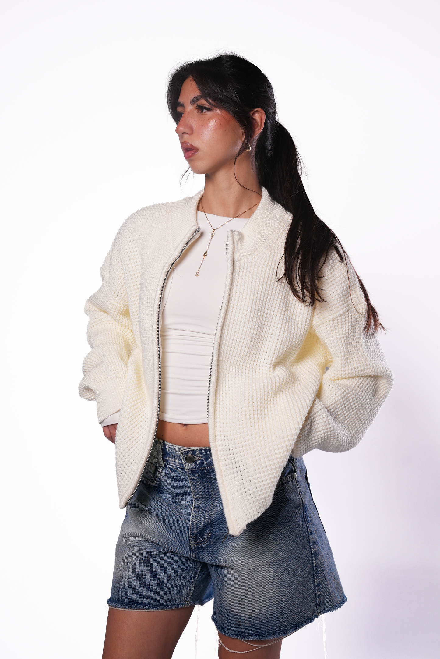 Off-white Knit Zipper