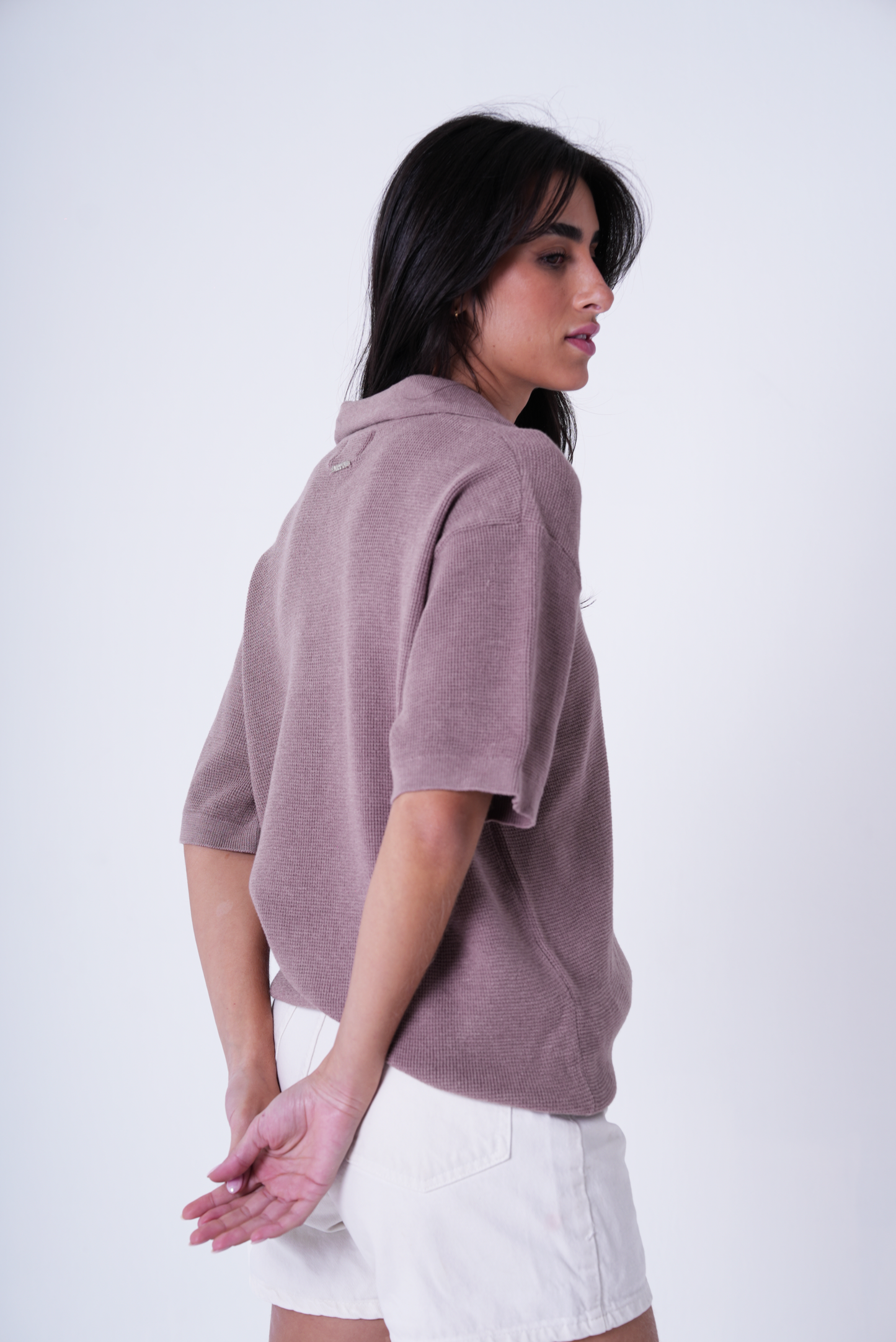 Café knit polo T-shirt