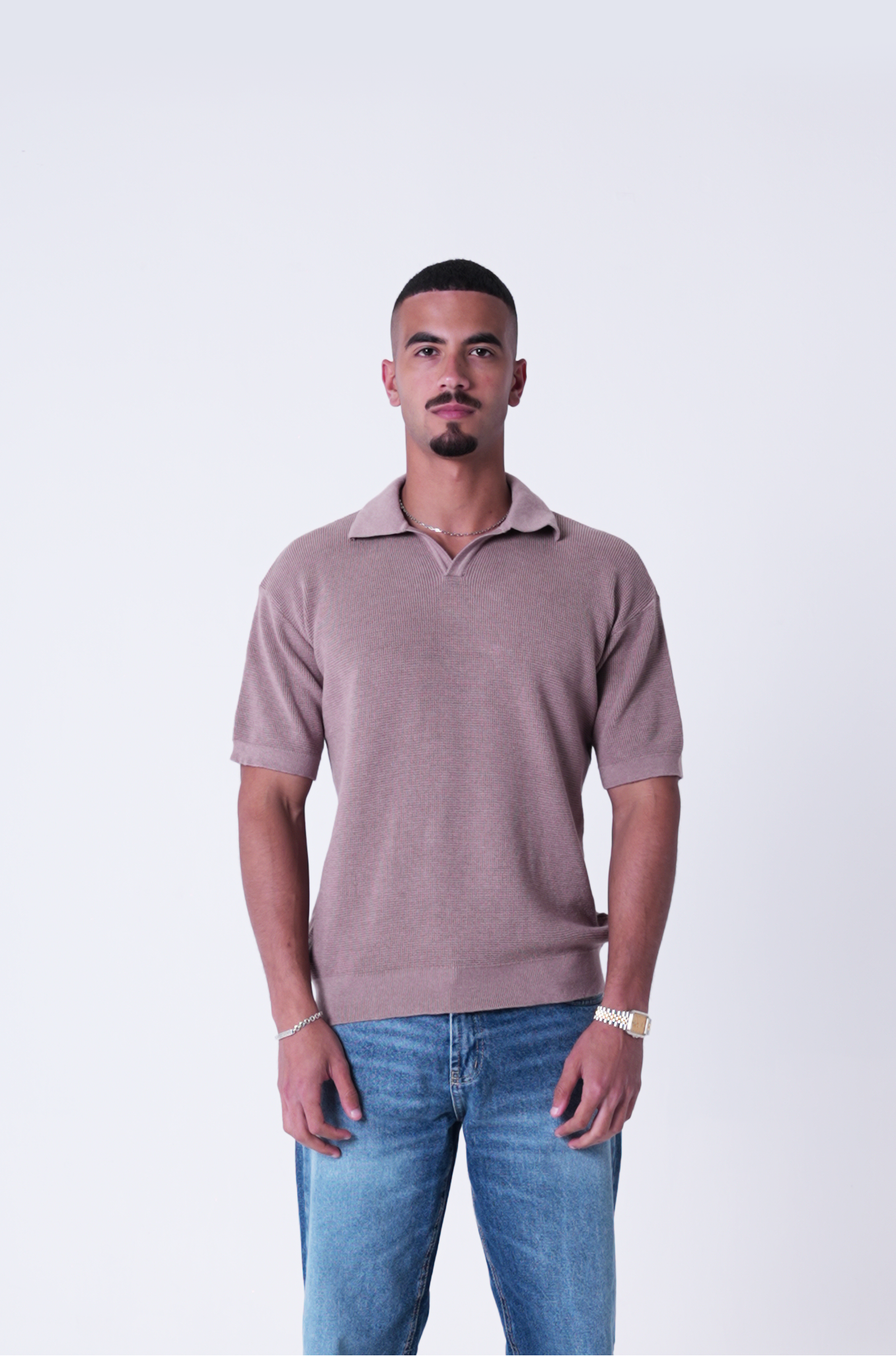 Café knit polo T-shirt