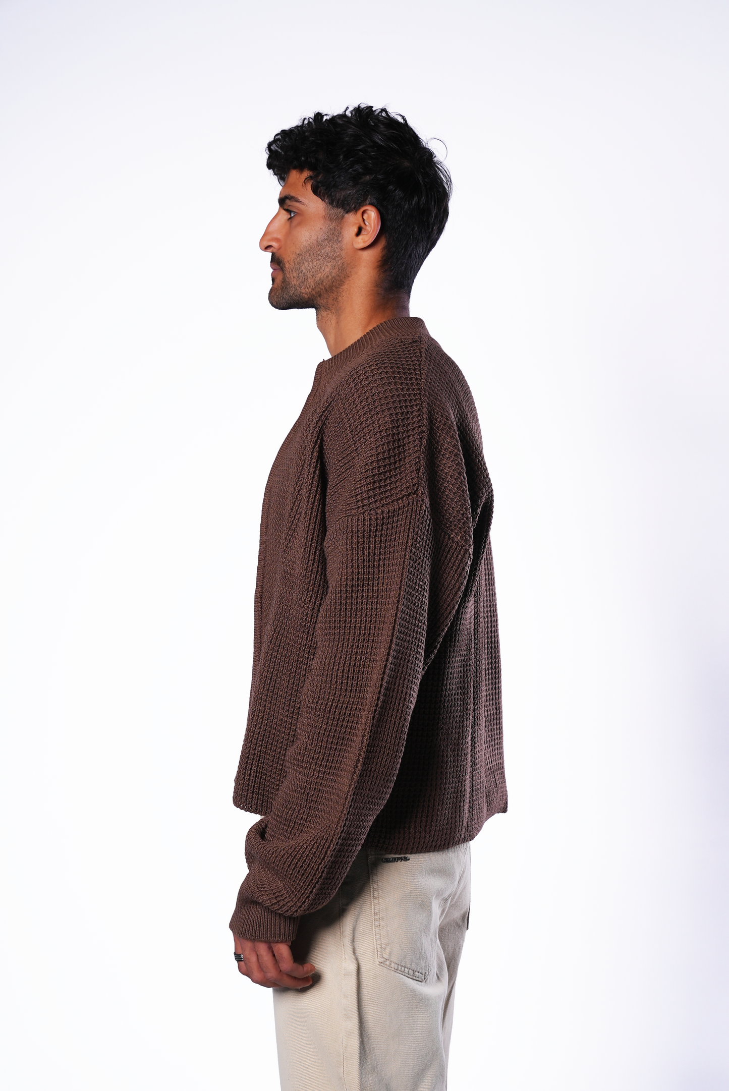 Brown Knit Zipper
