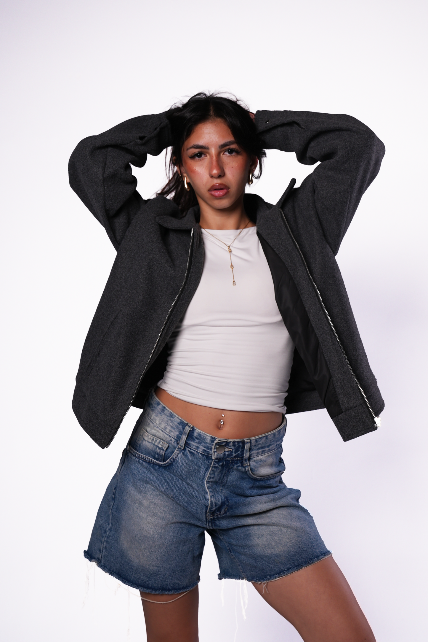 Charcoal Wool Jacket Women