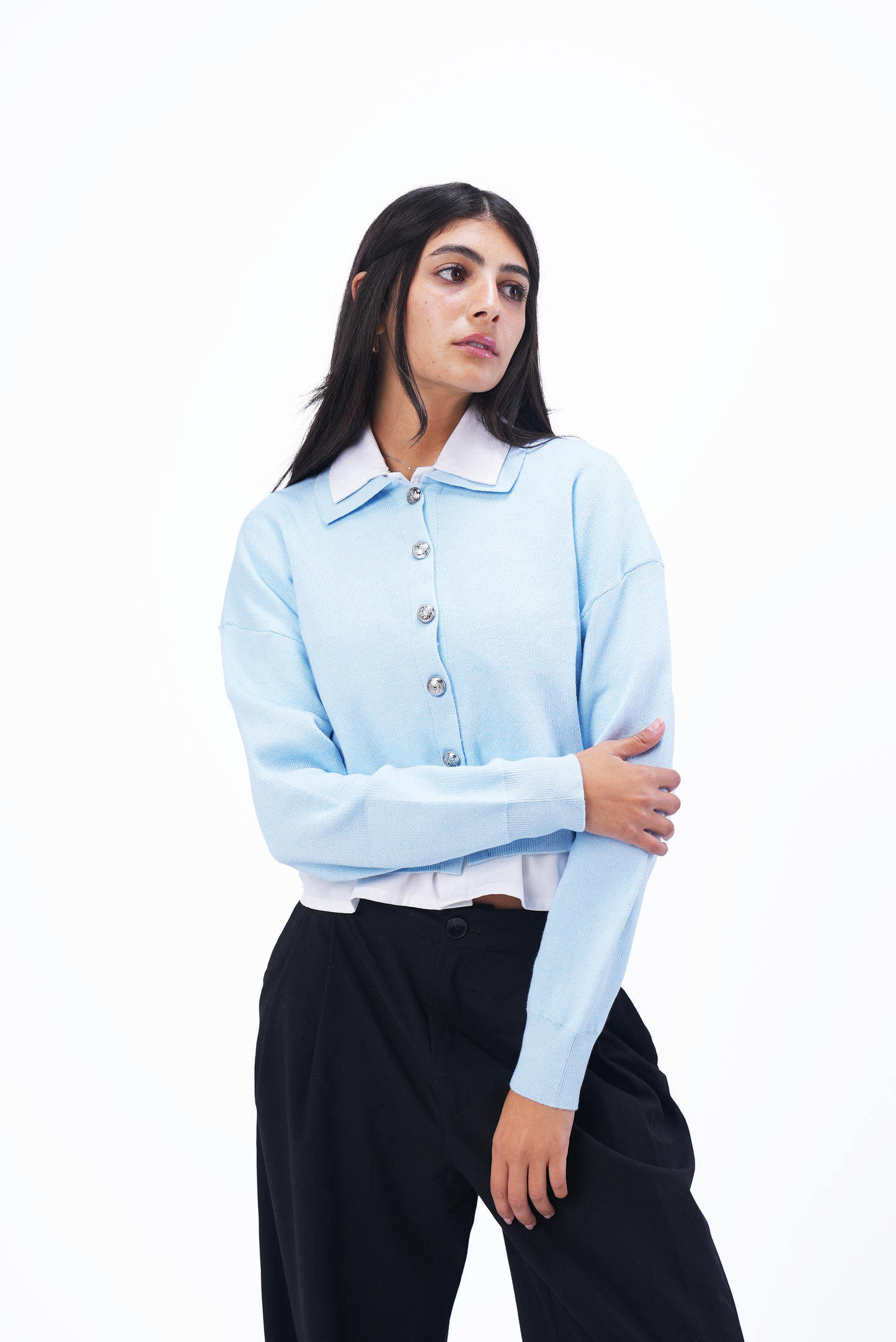 Baby Blue Knit Cardigan