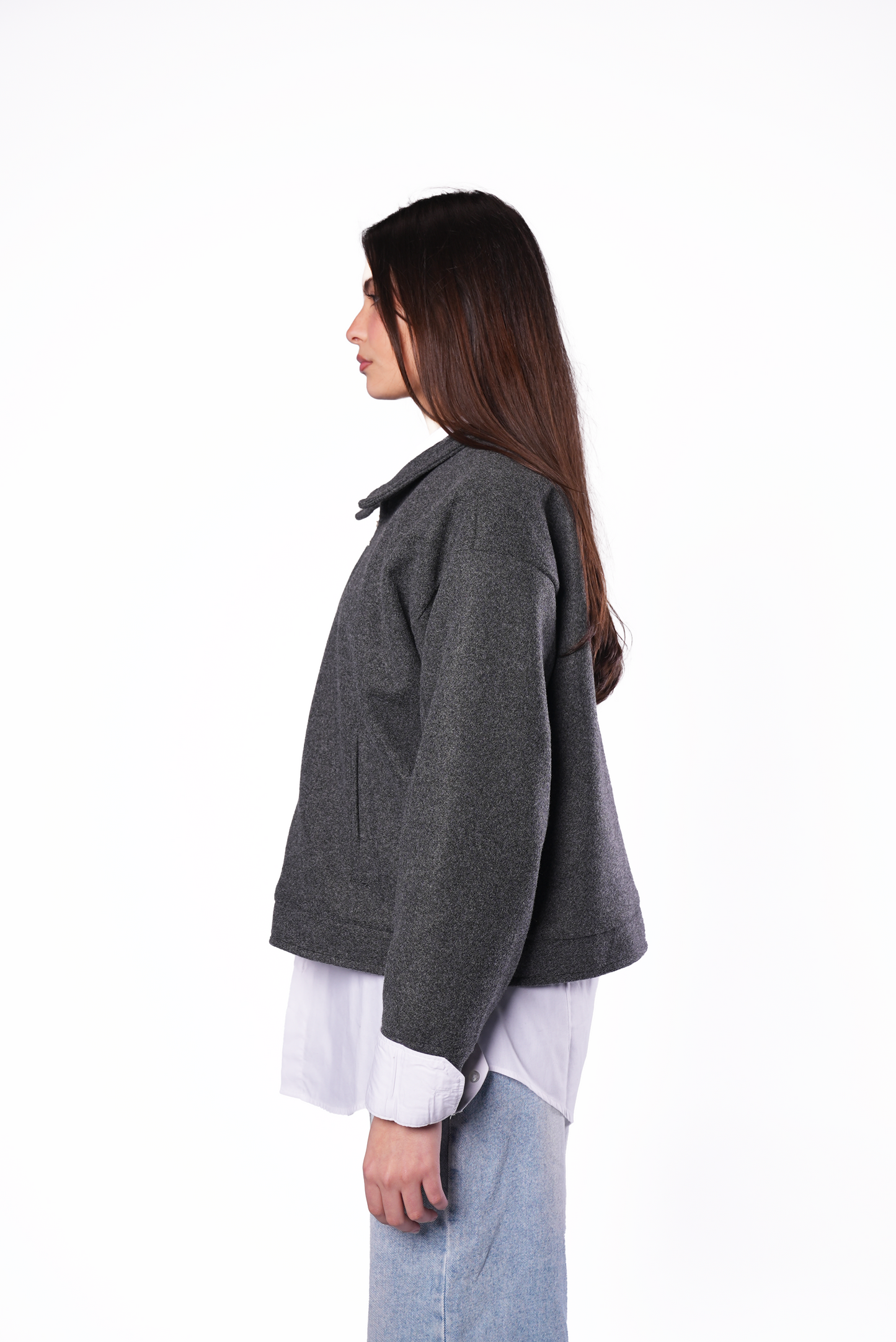 Charcoal Wool Jacket Women