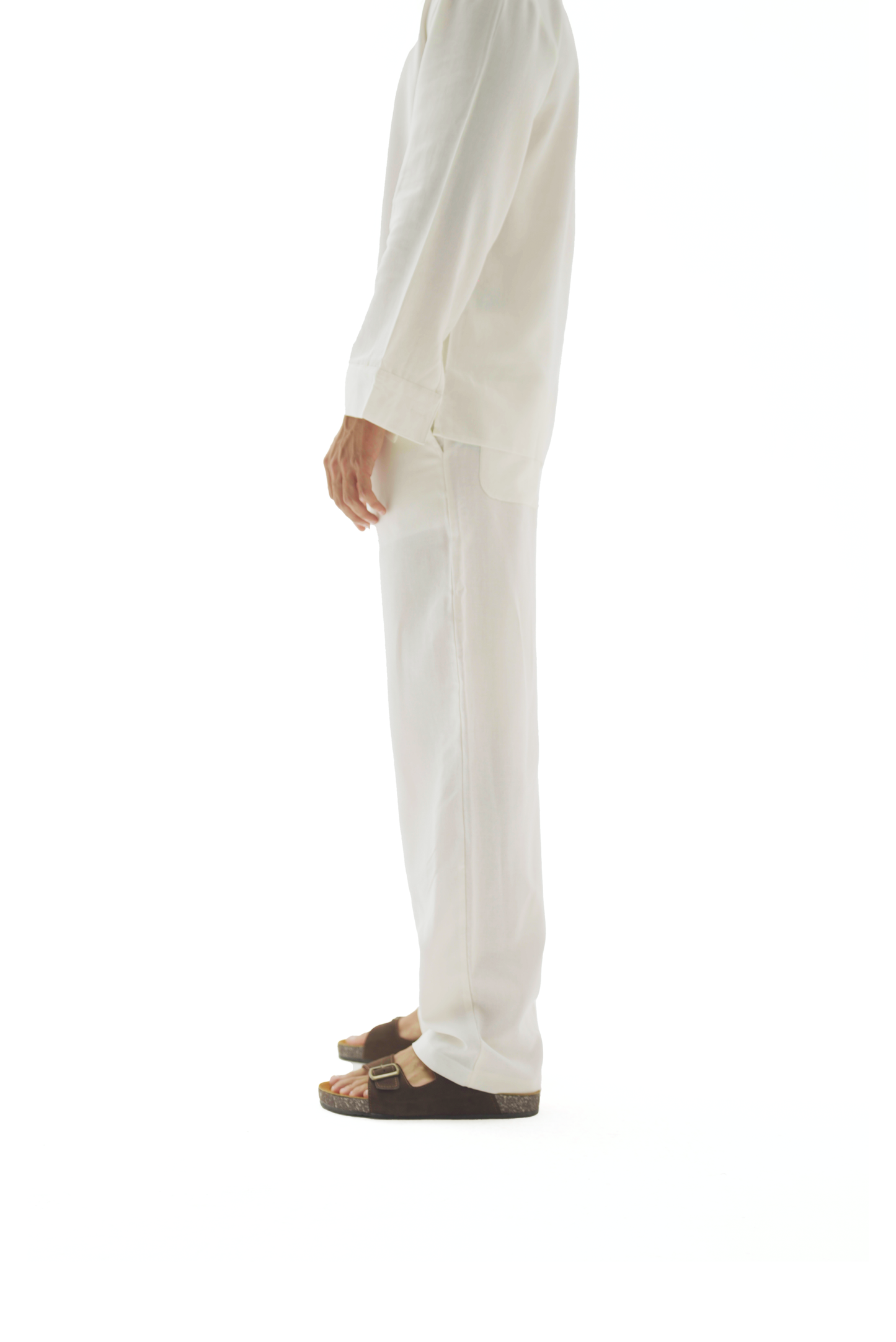 White linen pants