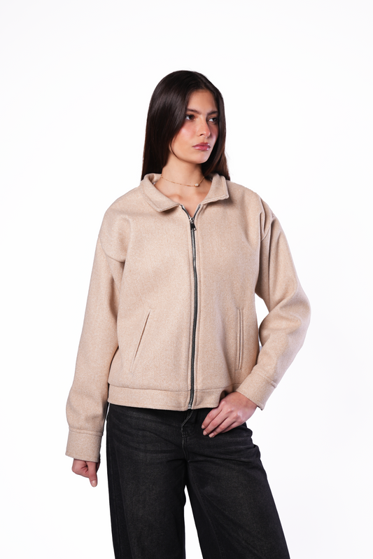 Beige Wool Jacket Women