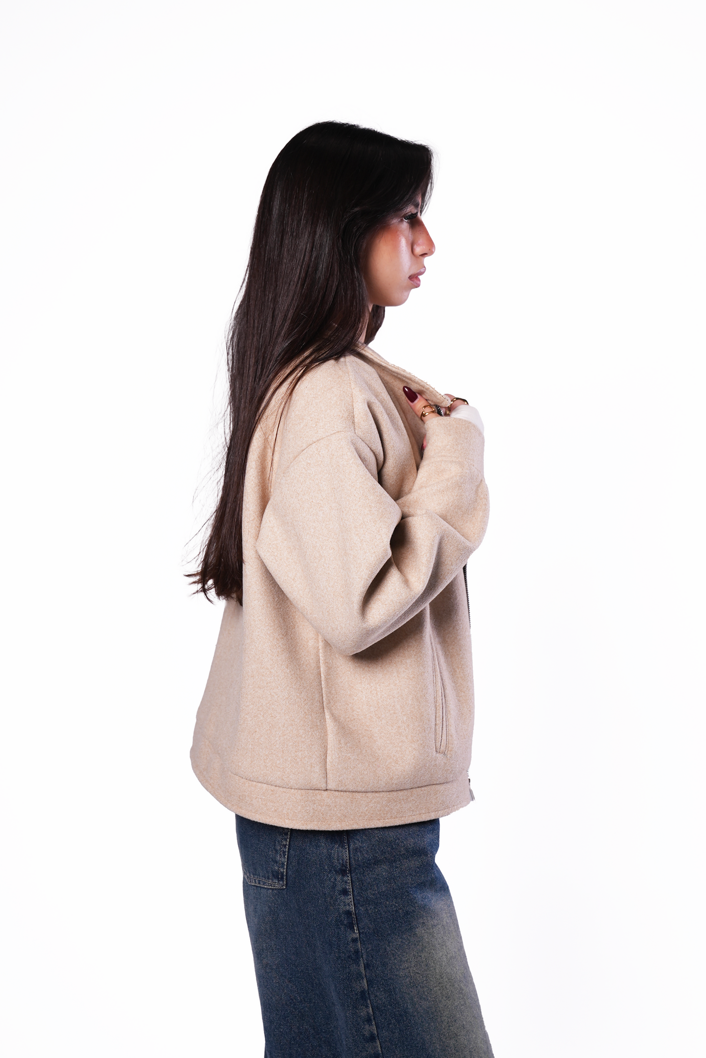 Beige Wool Jacket Women
