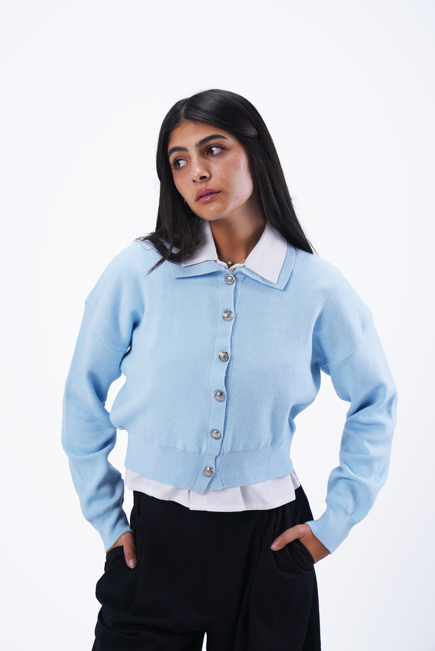 Baby Blue Knit Cardigan