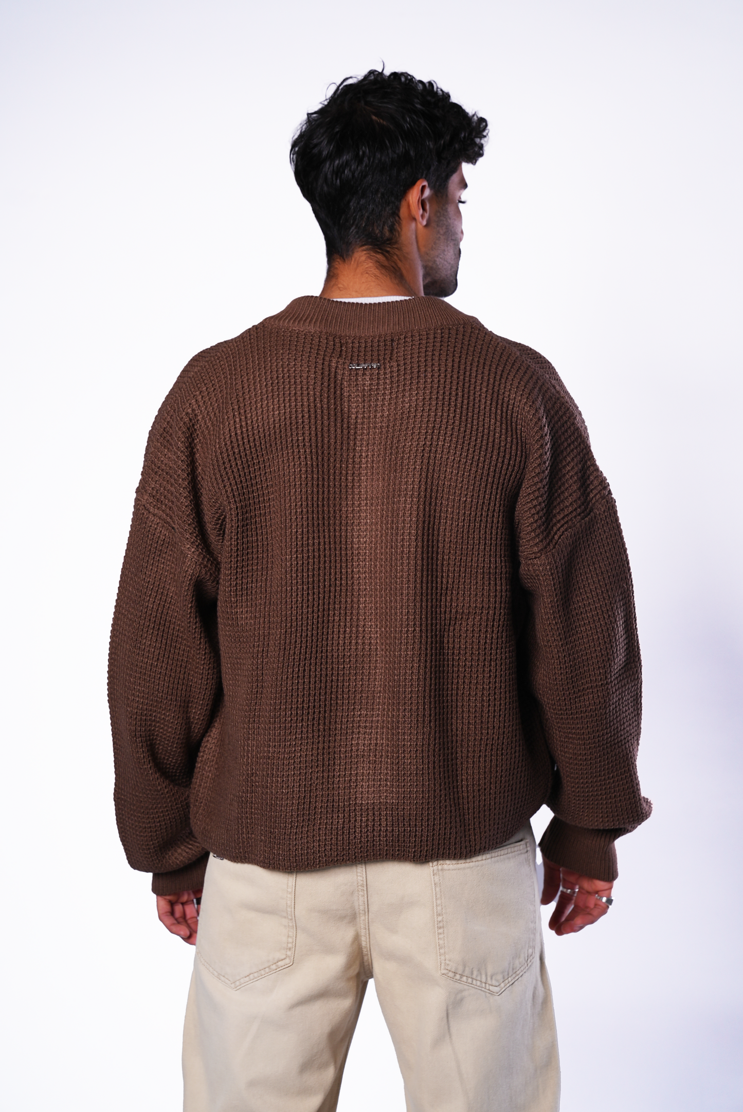 Brown Knit Zipper