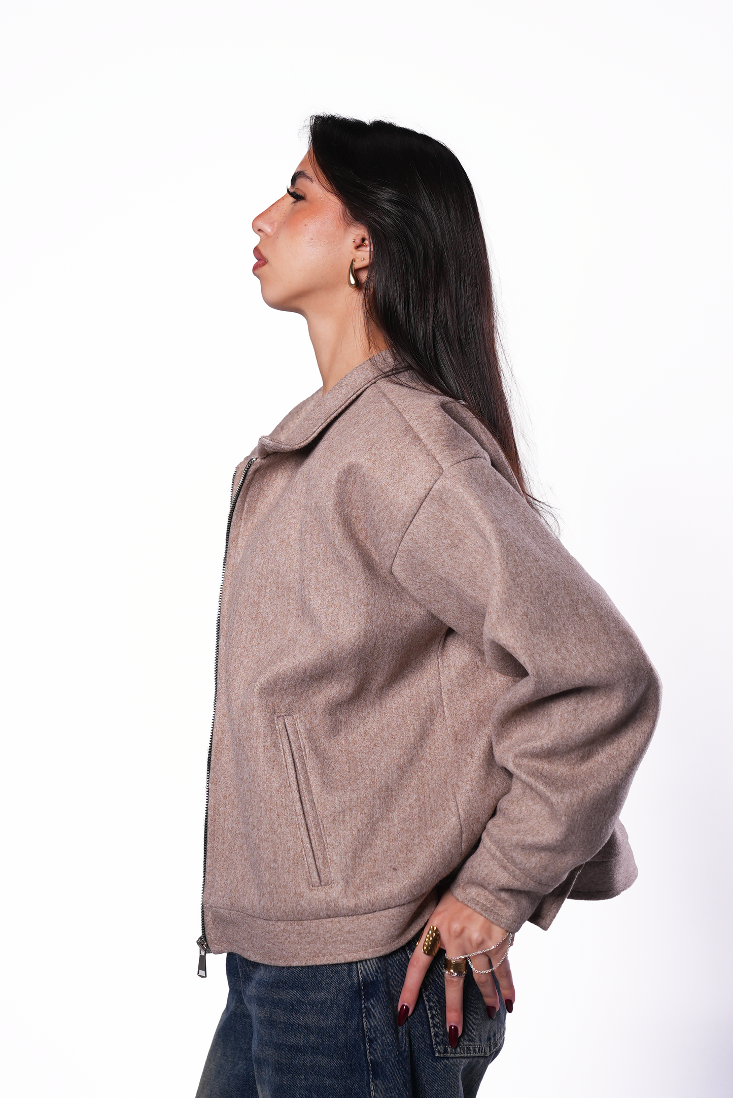 Taupe Wool Jacket Women