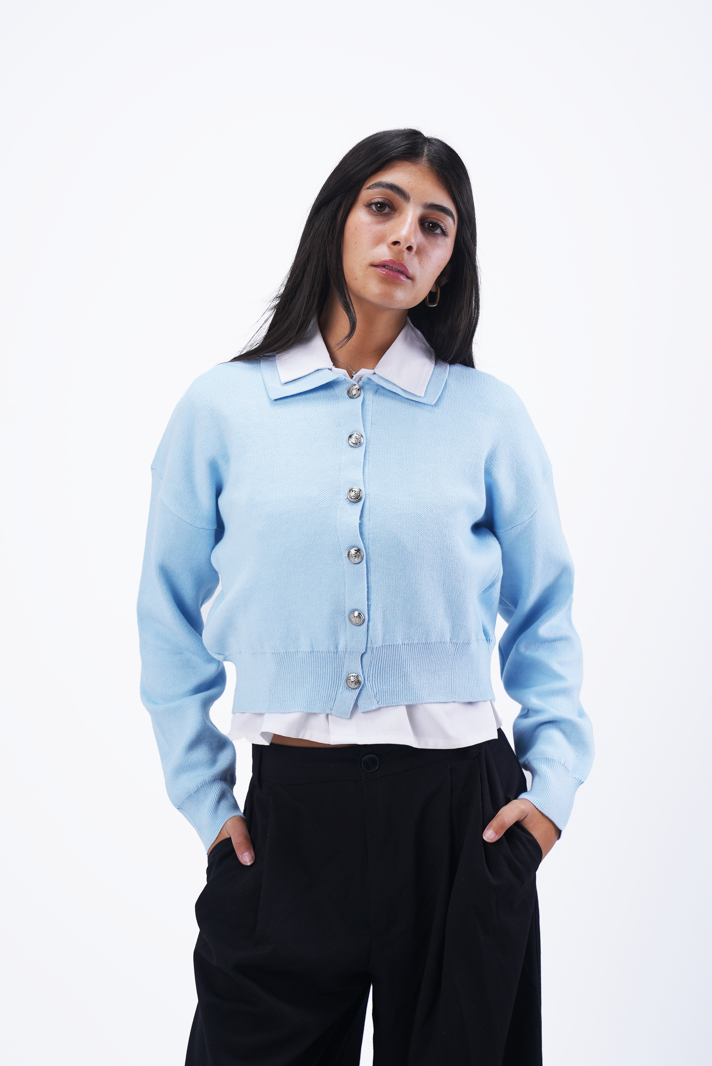 Baby Blue Knit Cardigan