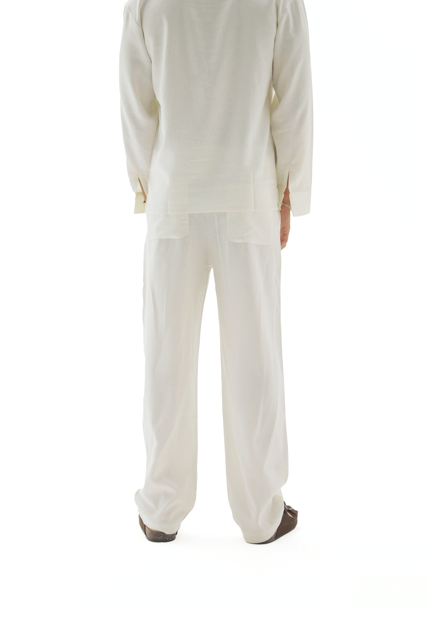 White linen pants