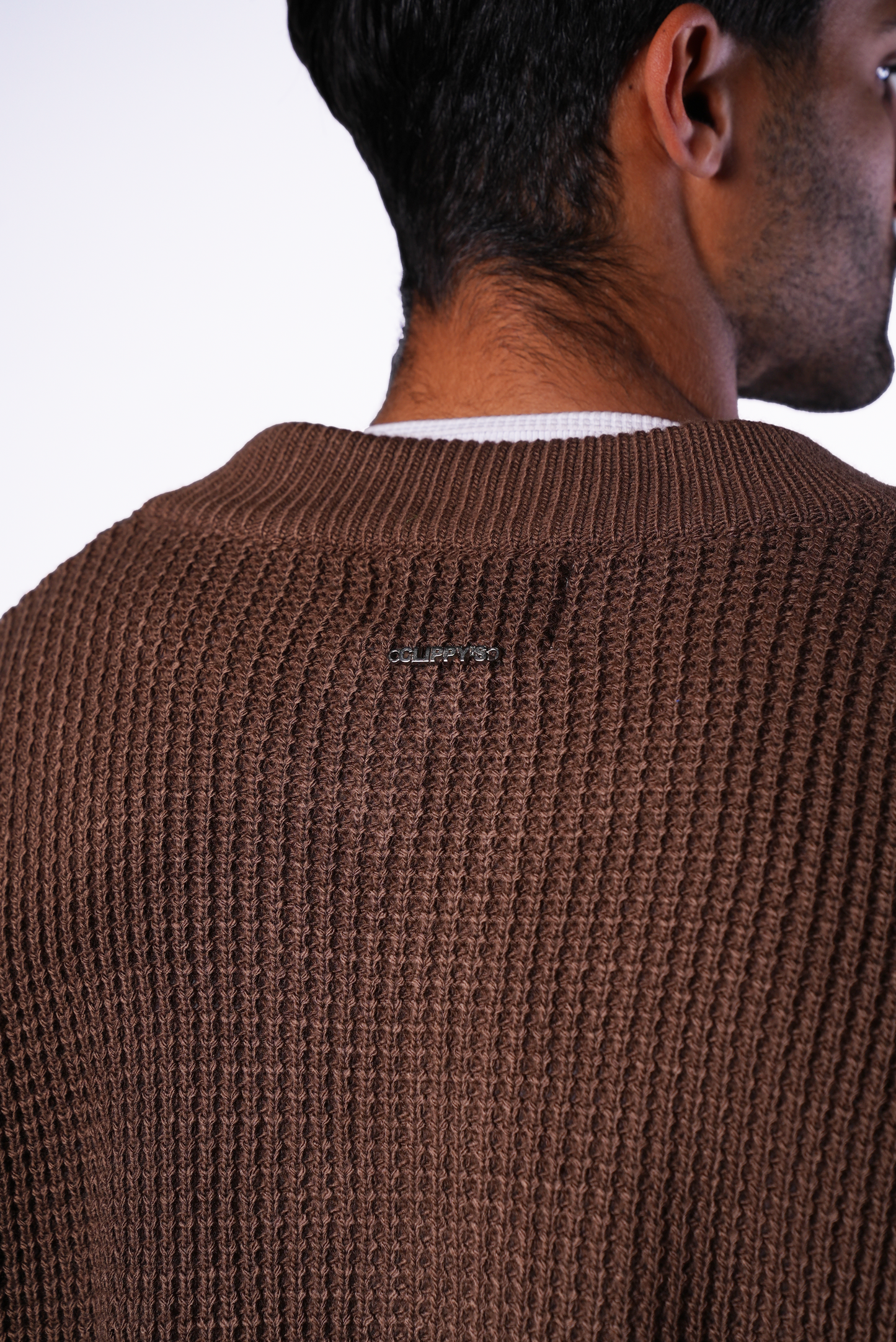 Brown Knit Zipper