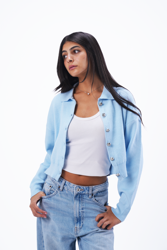 Baby Blue Knit Cardigan