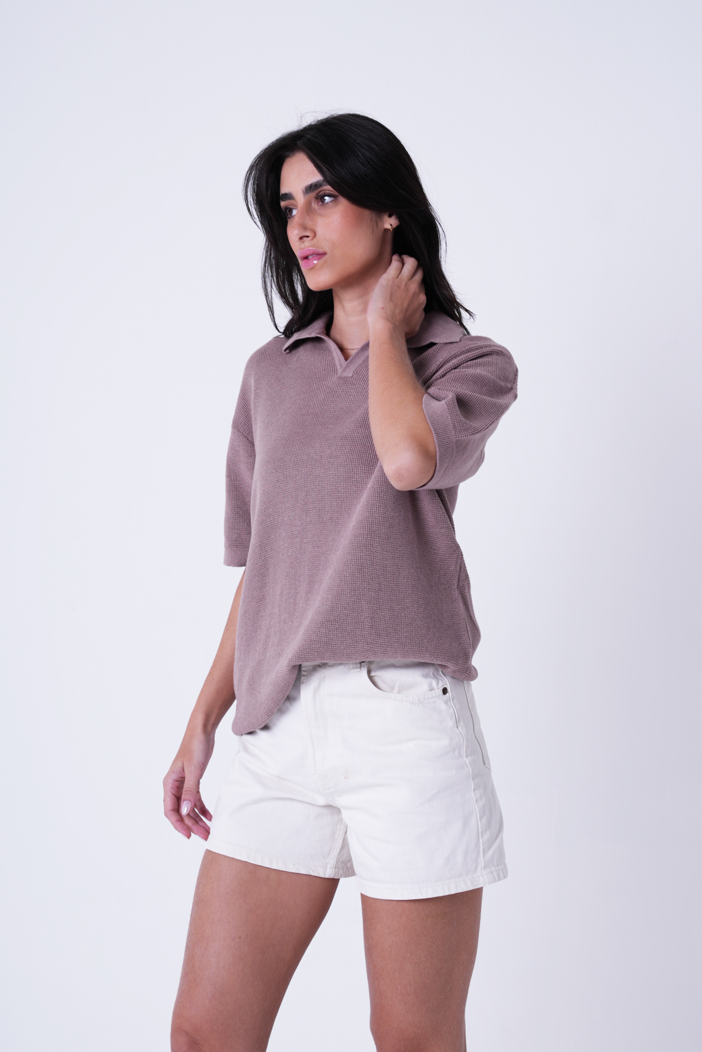 Café knit polo T-shirt