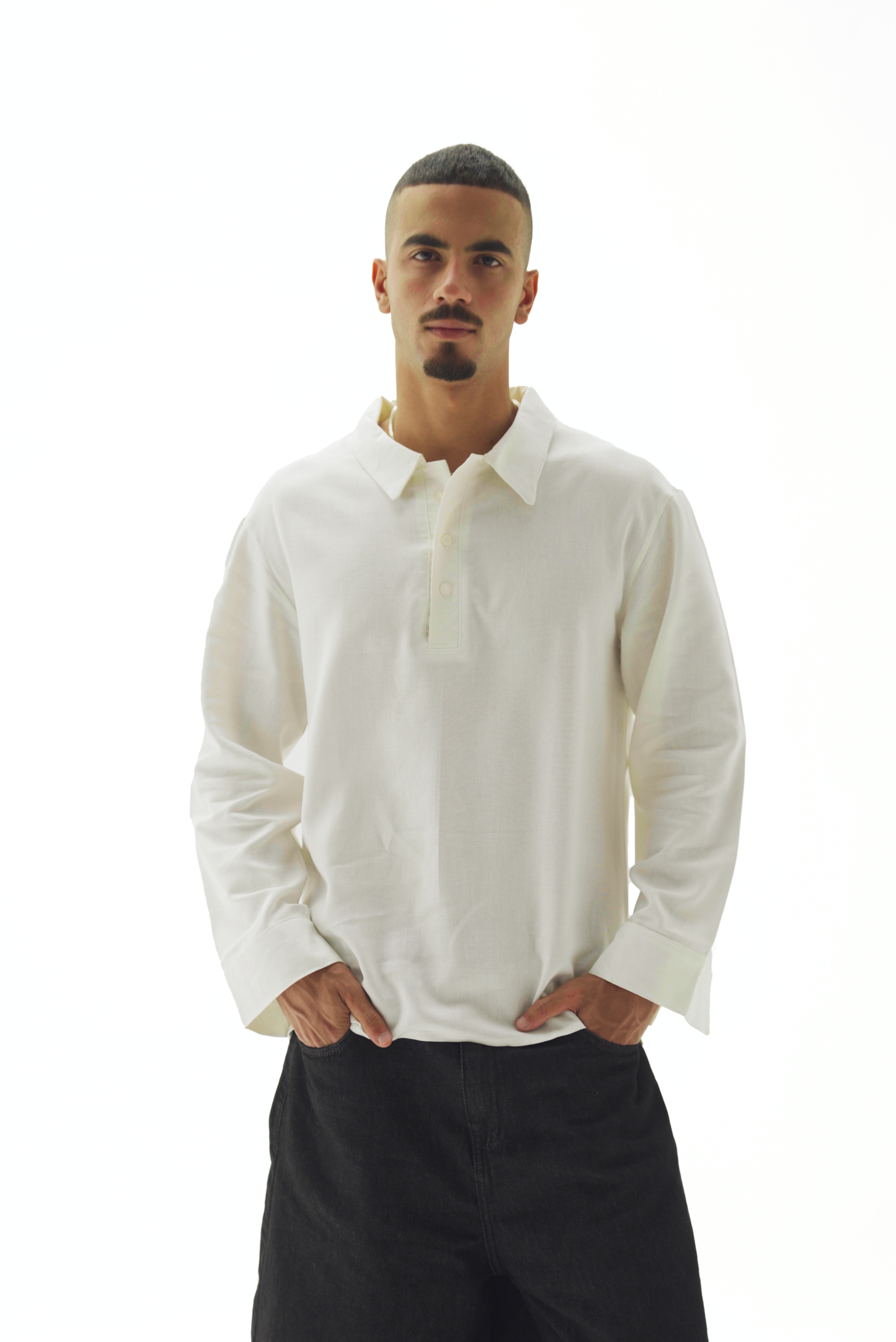 Quarter white linen shirt