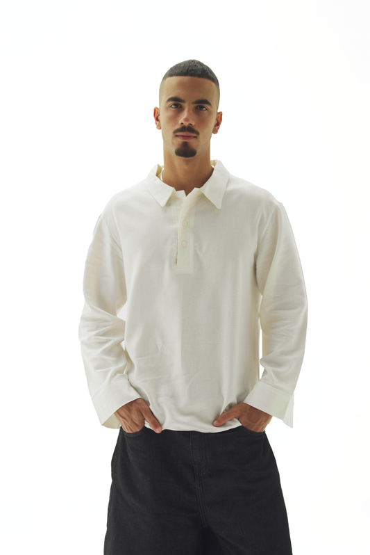 Quarter white linen shirt