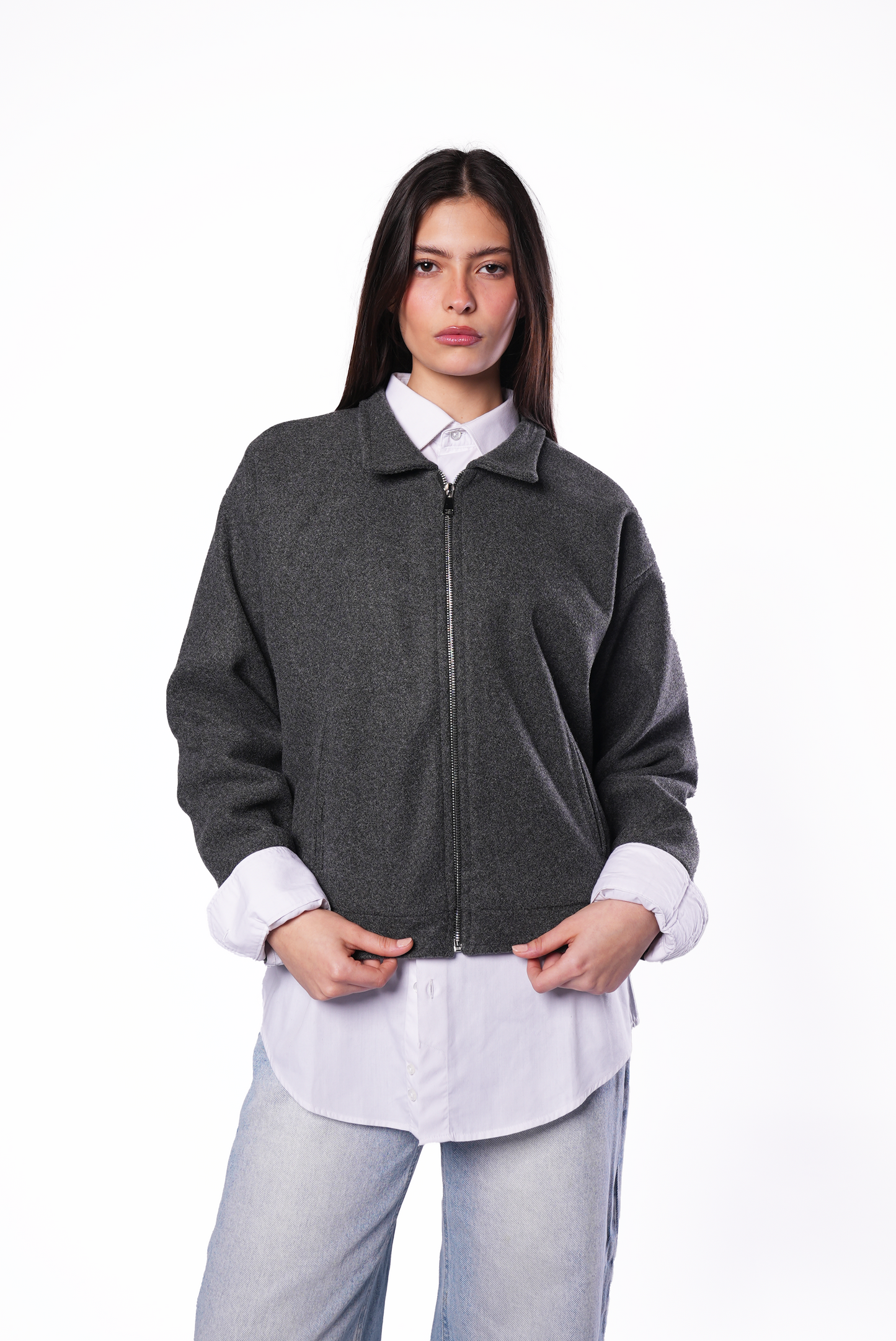 Charcoal Wool Jacket Women